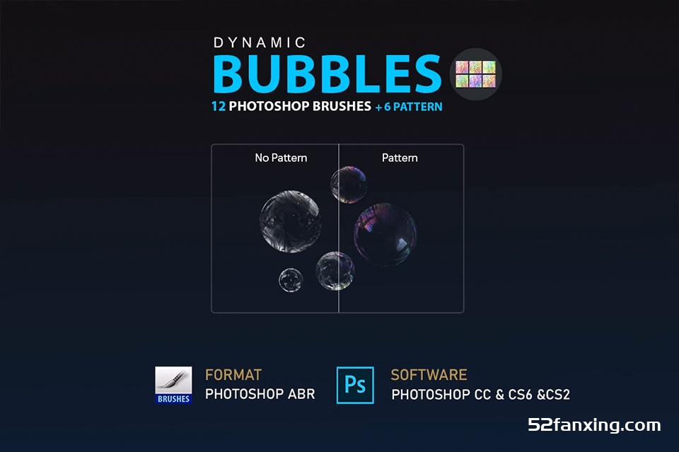 12种PS气泡泡笔刷预设 Bubbles Photoshop Brushes