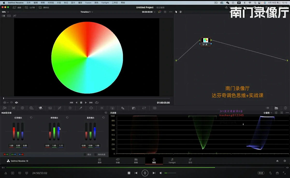 【视频教程】南门录像厅2023达芬奇DaVinci Resolve Studio调色思维 + 实战课