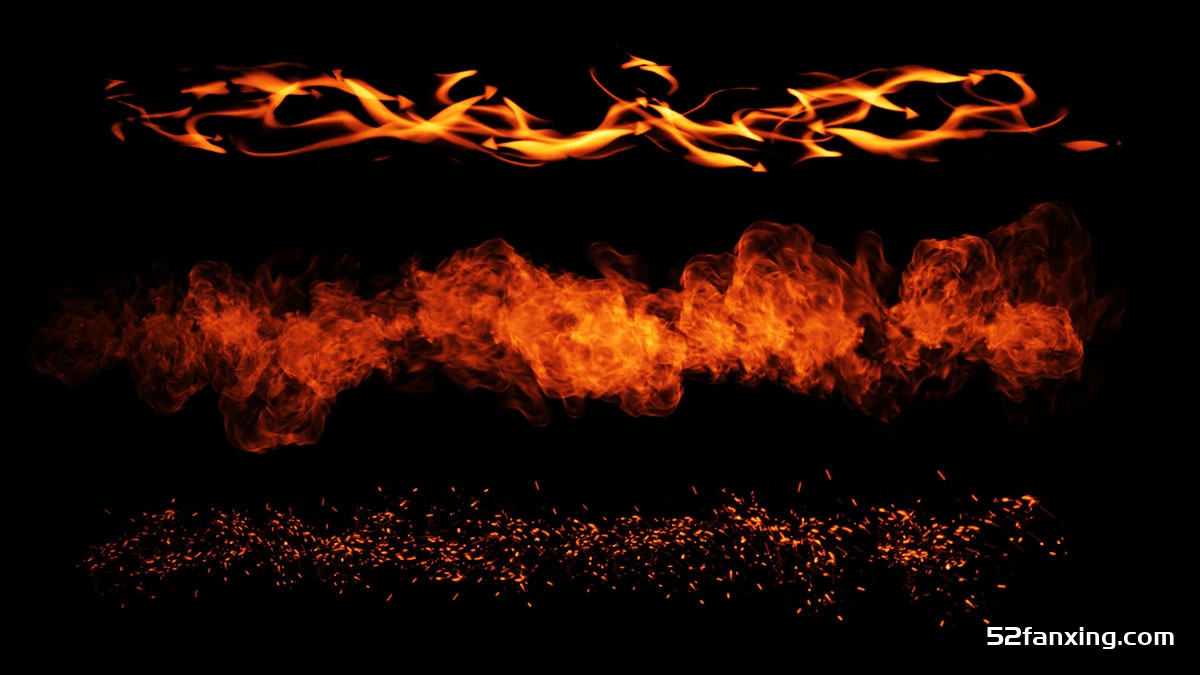 PS笔刷–动态火焰Photoshop画笔套装 Dynamic Fire FX brush set