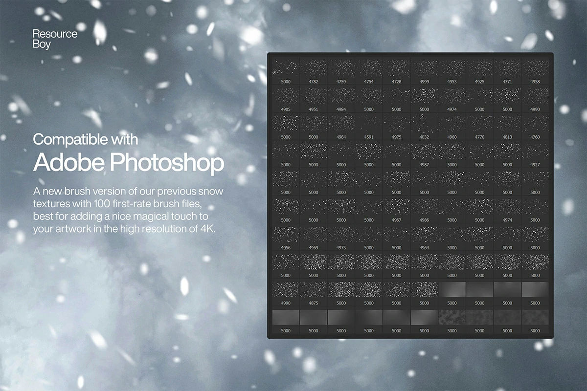 【笔刷】100个雪花Photoshop画笔 100 Snow Photoshop Brushes