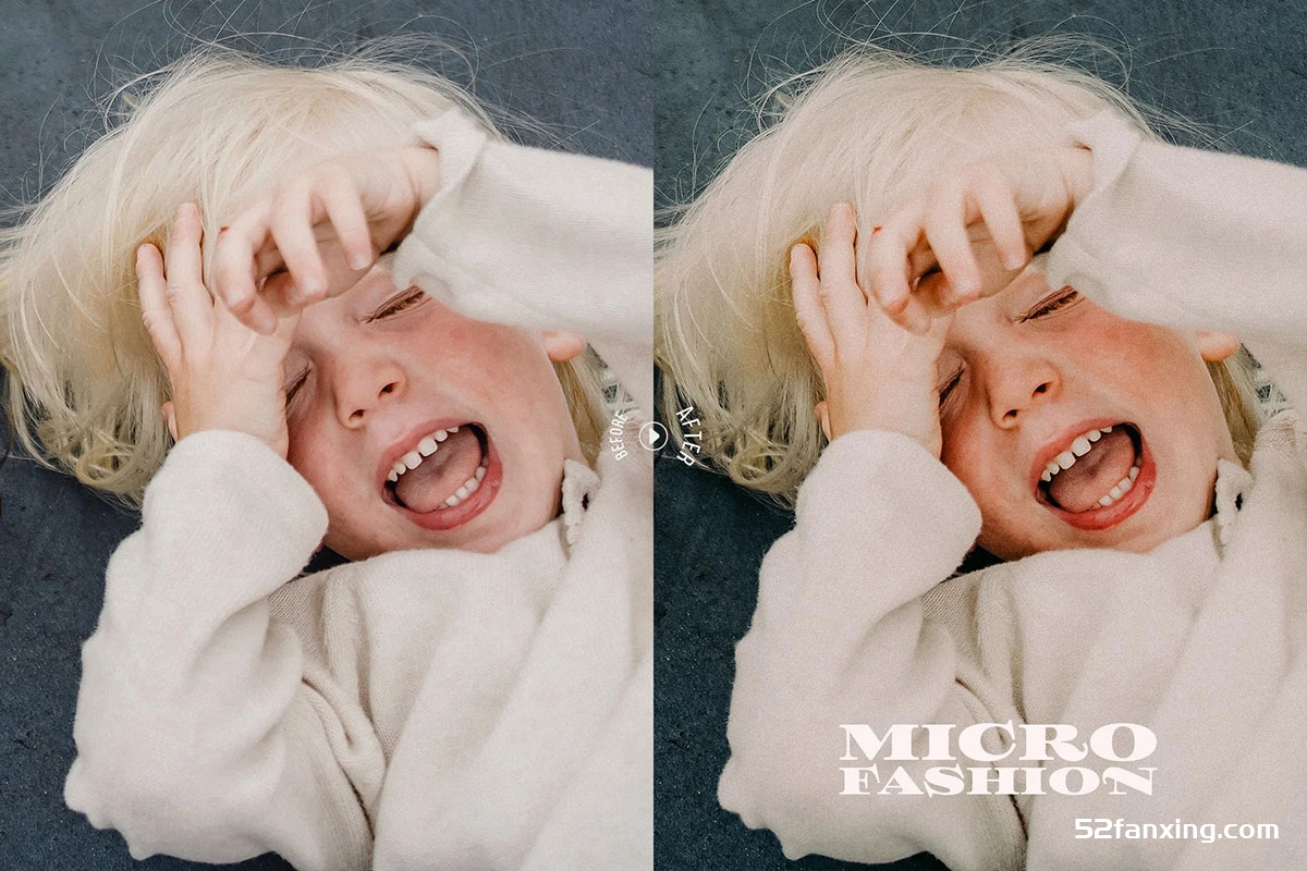 时尚儿童胶片人像调色Lightroom预设Microfashion kids editorial LR