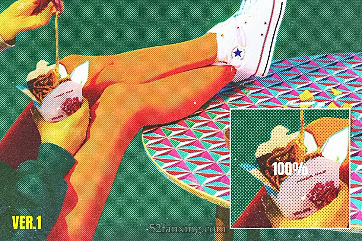 【PS动作】复古杂志海报印刷半色调纸张颗粒纹理PS动作 Retro Magazine Halftone Actions