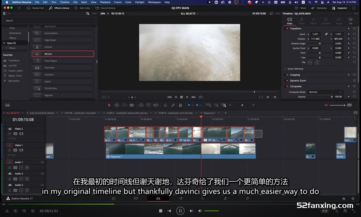 达芬奇调色教程 Kolder Creative–Sam Kolder-Davinci Resolve 创意大师班教程-中英字幕