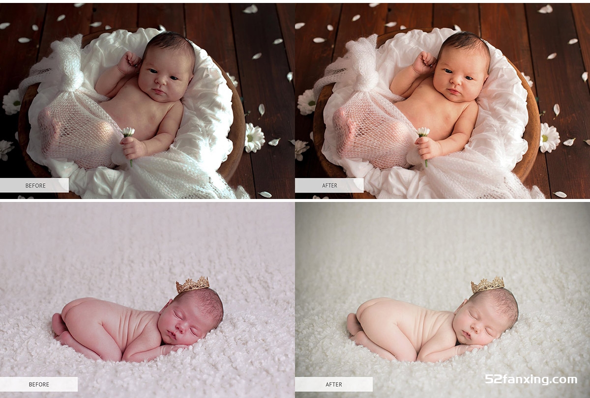 新生儿质感通透肤色Lightroom预设 Lightroom Presets – Luxe Newborn