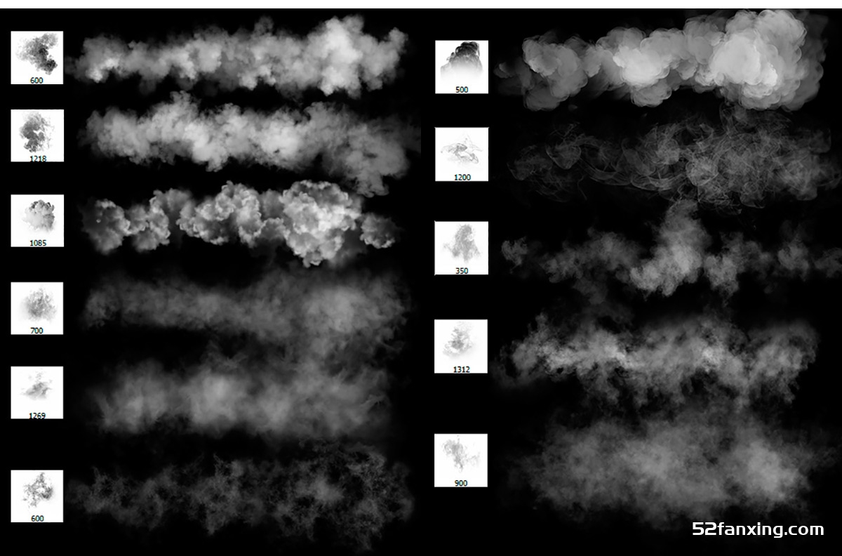 Rons 99款蒸气和烟雾效果PS笔刷 摄影后期调色笔刷素材