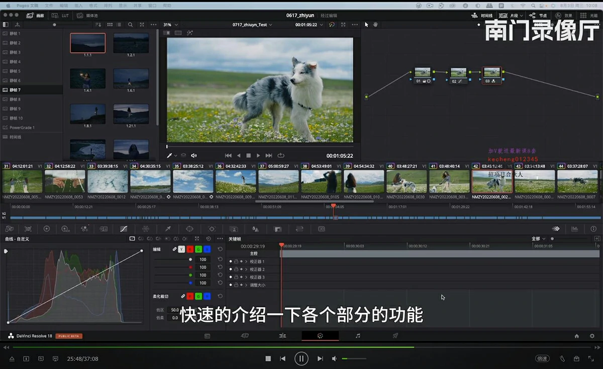 【视频教程】南门录像厅2023达芬奇DaVinci Resolve Studio调色思维 + 实战课