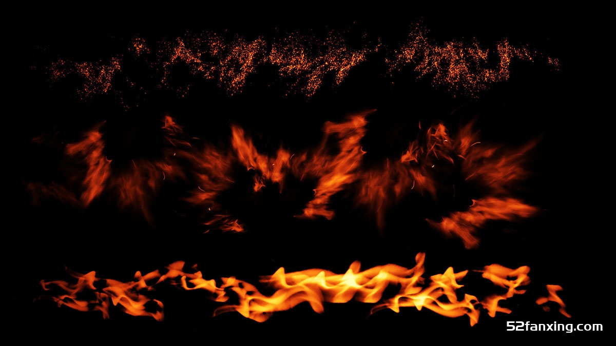 PS笔刷–动态火焰Photoshop画笔套装 Dynamic Fire FX brush set