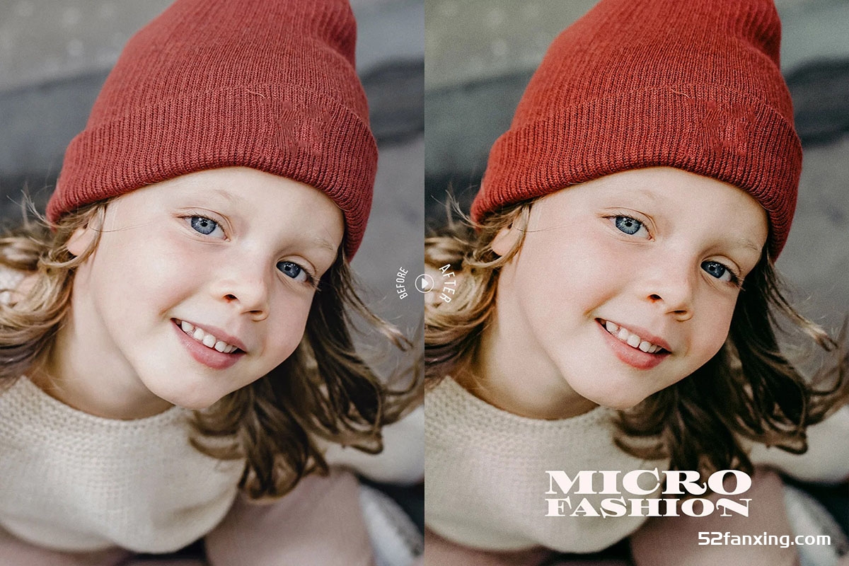 时尚儿童胶片人像调色Lightroom预设Microfashion kids editorial LR