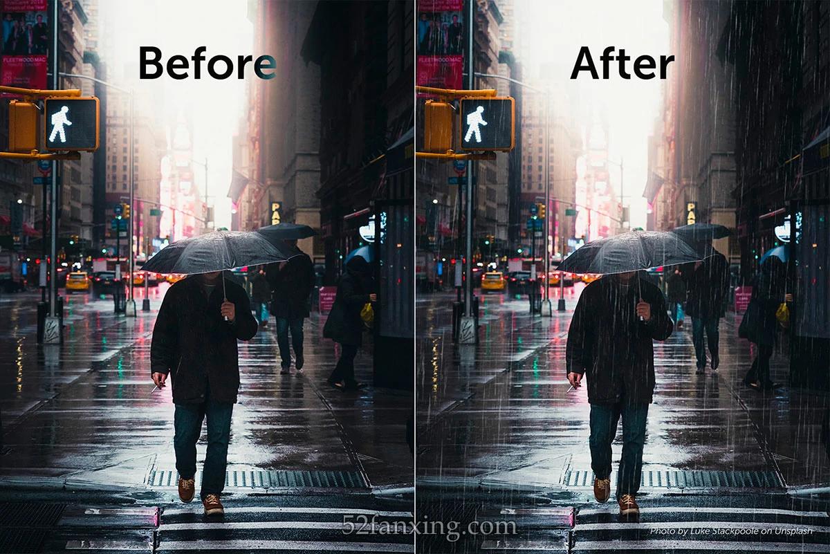 【PS插件】非常逼真的模拟下雨效果插件 RainFX – Photoshop Extension 汉化版 win/mac