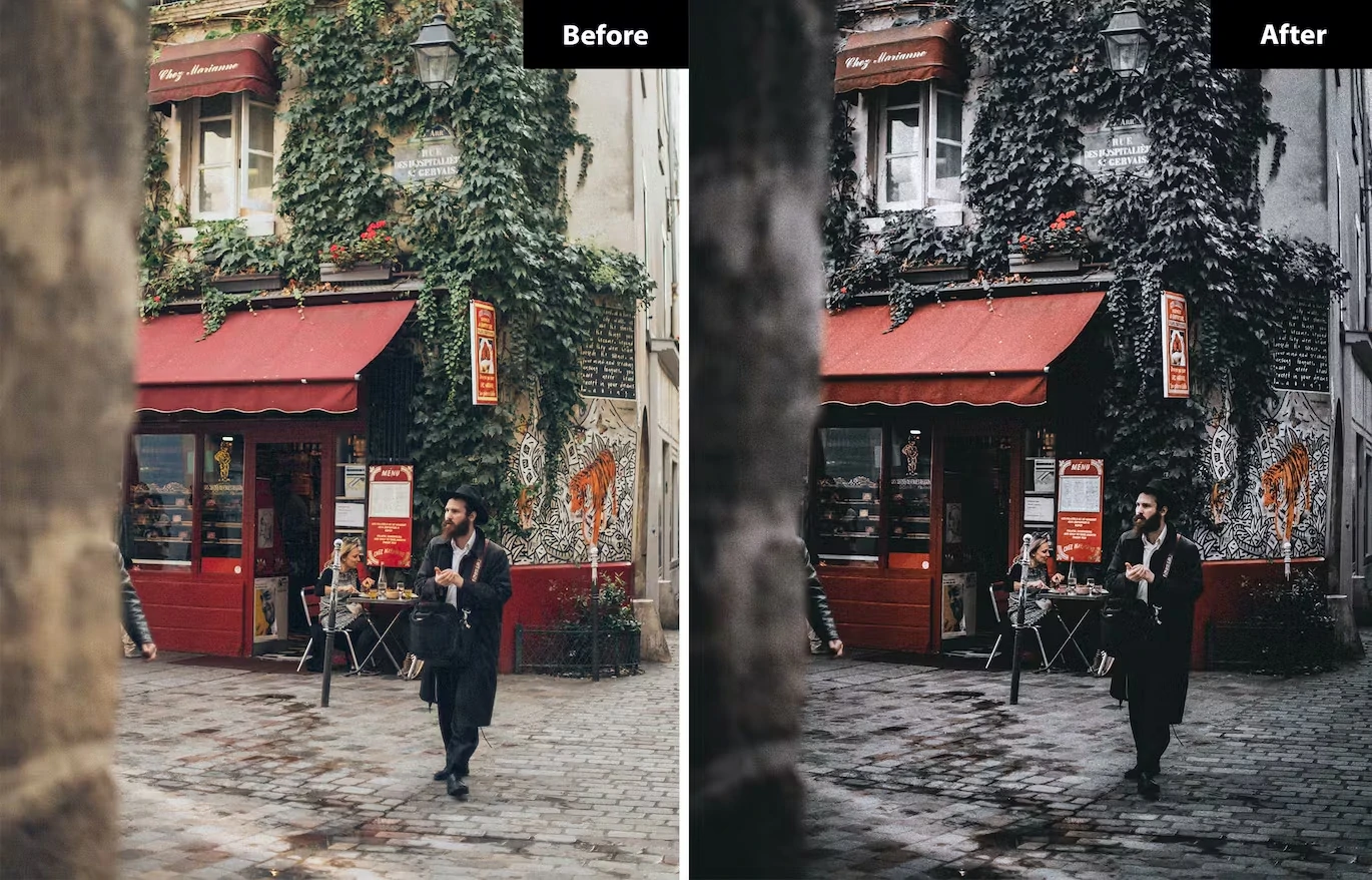 巴黎城市街拍电影人像Lightroom预设 Black Paris Preset Lightroom