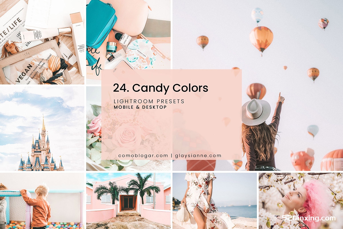 小清新糖果色调 莫兰迪灰色调PS/LR预设/移动APP滤镜 Candy Colors Presets