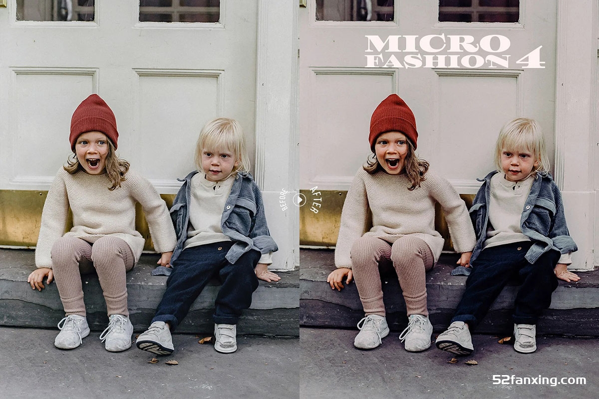 时尚儿童胶片人像调色Lightroom预设Microfashion kids editorial LR