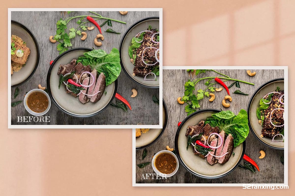 8个美食摄影后期调色Lightroom预设 LUT美食视频调色 8 Yummy Food Lightroom Presets