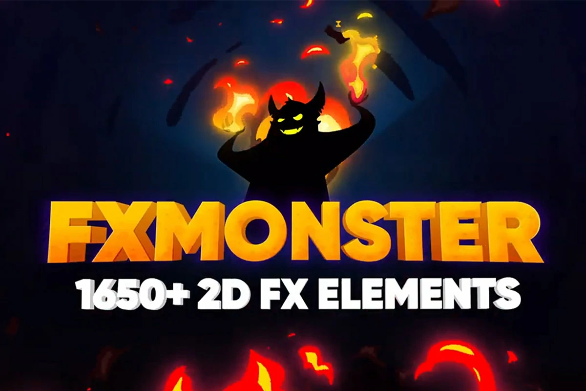 【AE脚本】1650种动漫卡通转场MG动画元素包 FX MONSTER – Premium Pack（FXMonster）