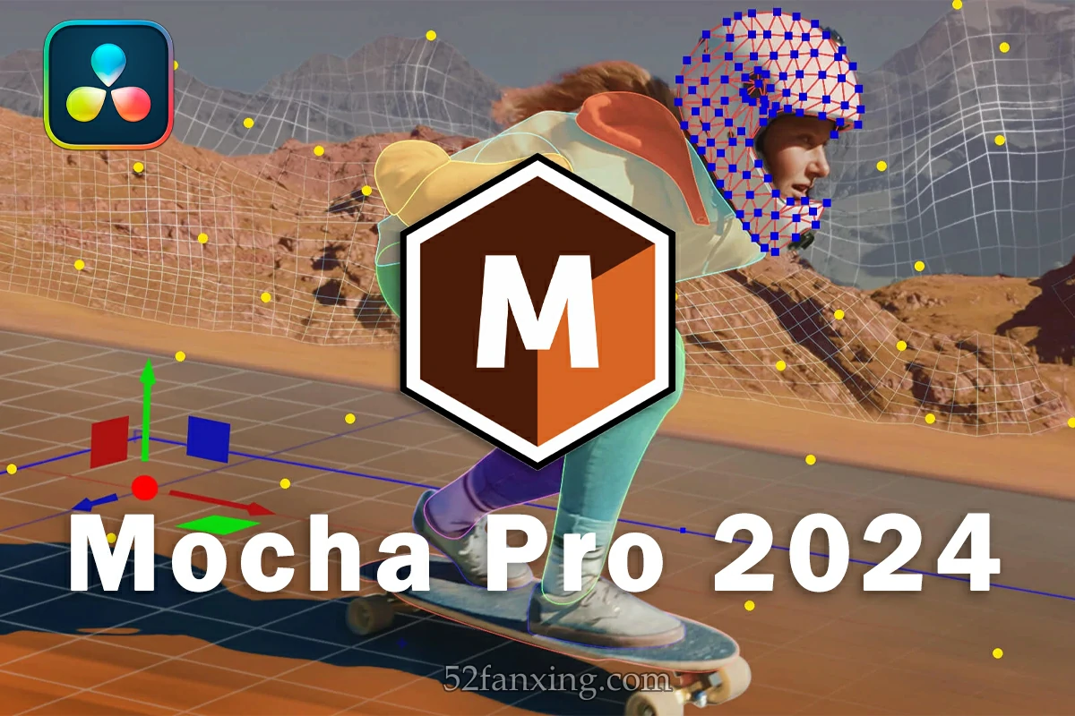 【达芬奇插件】摄像机平面跟踪反求特效达芬奇OFX插件 Mocha Pro 2024 v11.0.0 Win汉化中文版