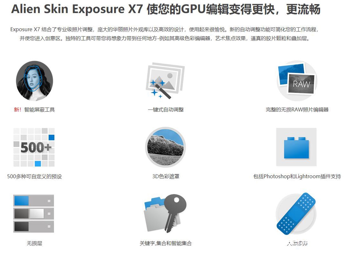 Exposure X7中文版 无损RAW照片编辑调色软件 Exposure X7 v7.0.2.119 WIN汉化版下载