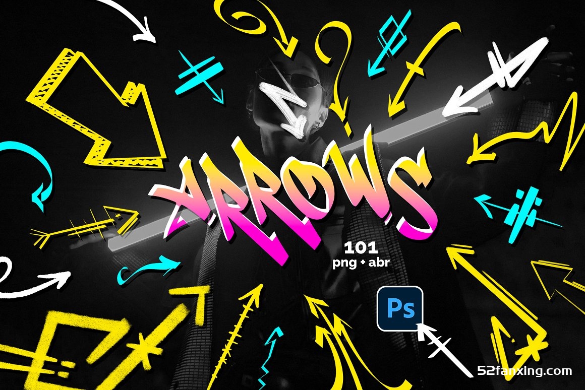 100+手绘箭头PNG素材和PS笔刷 Hand Drawn Arrows – PNG & Brush